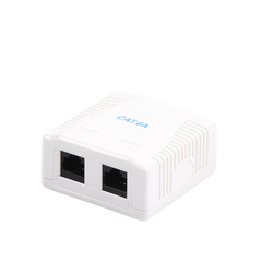 Caja de pared con 2 puertos, incluye 2 jacks UTP Cat6A