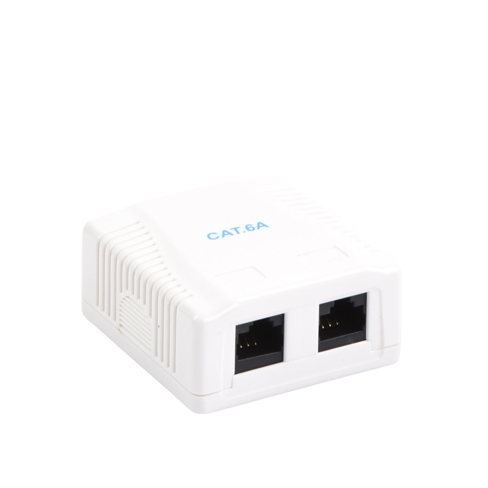 Caja de Pared con 2 Puertos, Incluye 2 Jacks UTP Cat6A