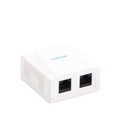 Caja de Pared con 2 Puertos, Incluye 2 Jacks UTP Cat6A
