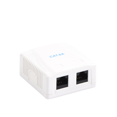 Caja de pared con 2 puertos, incluye 2 jacks UTP Cat6A