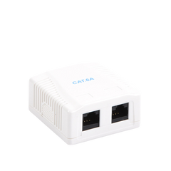 Caja de pared con 2 puertos, incluye 2 jacks UTP Cat6A