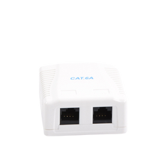 Caja de pared con 2 puertos, incluye 2 jacks UTP Cat6A