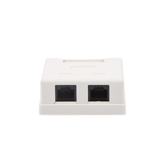 Caja de Pared con 2 Puertos, Incluye 2 Jacks UTP Cat5e Keystone