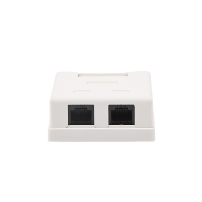 Caja de pared con 2 puertos, incluye 2 jacks UTP Cat5e Keystone