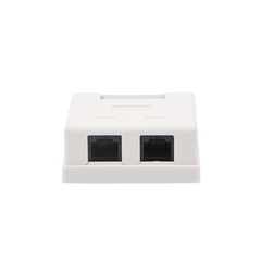 Caja de pared con 2 puertos, incluye 2 jacks UTP Cat5e Keystone