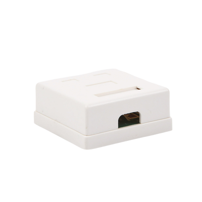 Caja de pared con 2 puertos, incluye 2 jacks UTP Cat5e Keystone