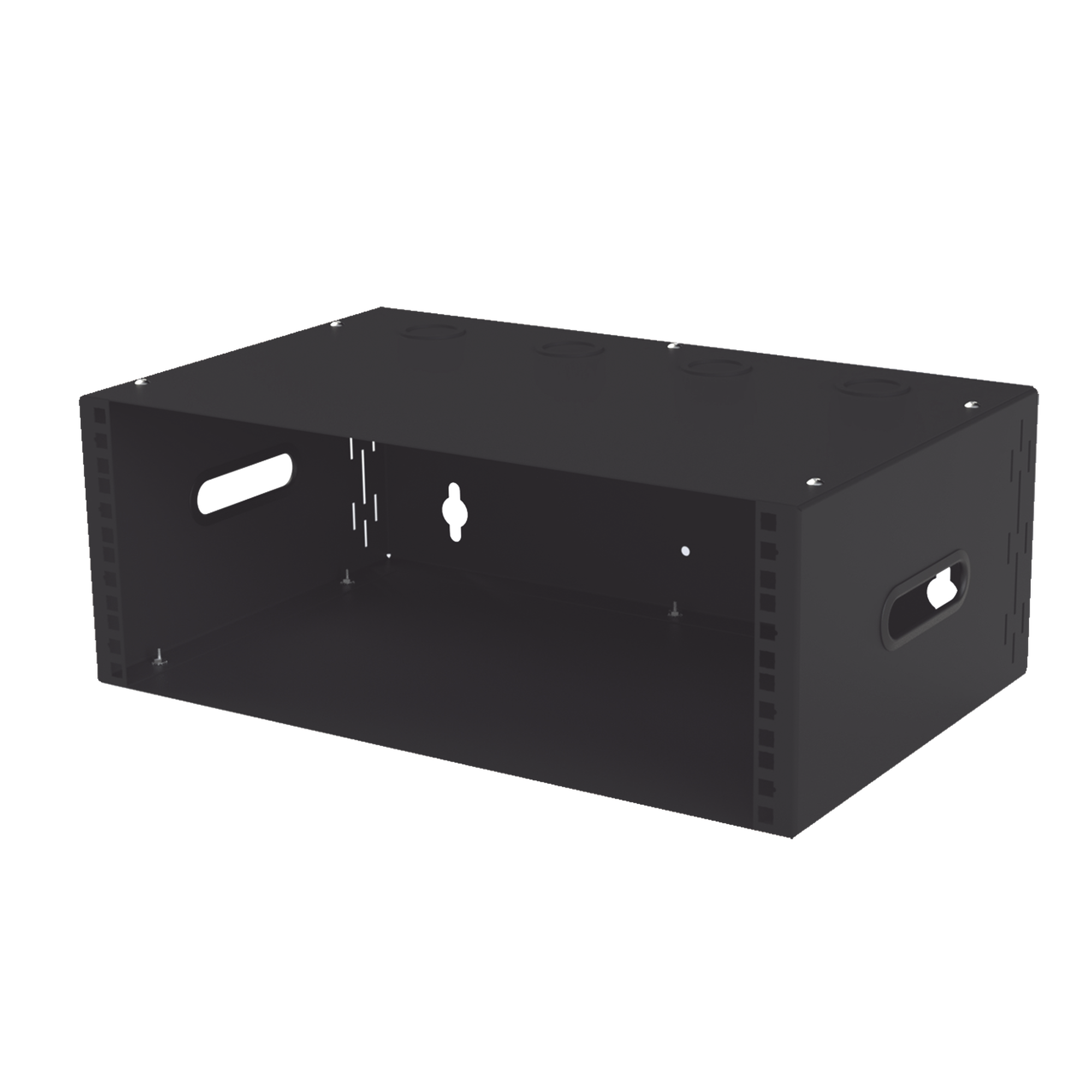 Gabinete para Montaje en Pared liviano, 4 Unidades de rack, Profundidad máxima de trabajo 250 mm, Se envía el Gabinete Armado.