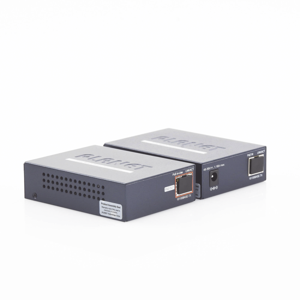 Kit Transmisor y Receptor PoE de Largo Alcance Sobre Coaxial Hasta 1 km