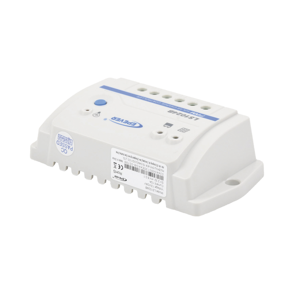 Controlador Solar PWM / 10A / 12/24V / RS-485 / Baterías Gel-AGM-Selladas / Parámetros Configurables
