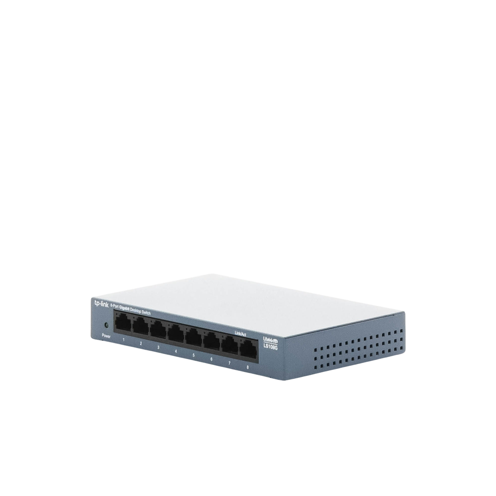 Switch de escritorio Gigabit de 8 puertos 10/100/1000Mbps, carcasa metálica