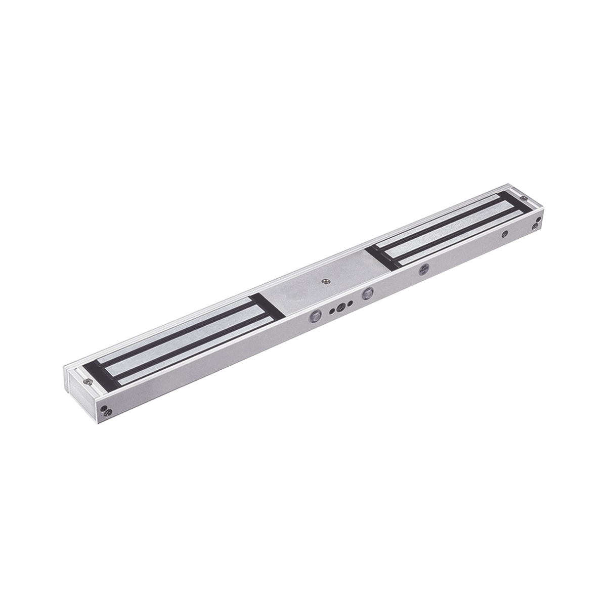Chapa Magnética Doble para Aplicación en Puertas de Doble Hoja. 1200 lbs(x 2). LED indicador ultrabrillante