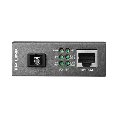 Convertidor Fibra Óptica WDM Monomodo / 1 puerto RJ45 10/100 Mbps / 1 puerto SC/UPC 100 Mbps /  Hasta 20 Km / Para su Funcionamiento Requiere el Modelo MC111CS / Plug and Play