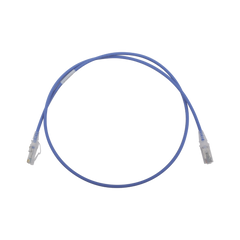 Patch Cord MC6 Modular Cat6 UTP, CM/LS0H, 0.91 Metros (3 Pies), Color Azul, Diámetro Reducido (28AWG)