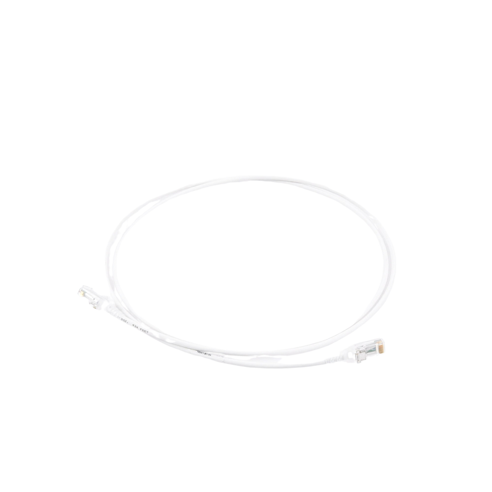 Patch Cord MC6 Modular Cat6 UTP, CM/LS0H, 1.52 Metros (5 Pies), Color Blanco, Diámetro Reducido (28AWG)