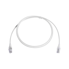 Patch Cord MC6 Modular Cat6 UTP, CM/LS0H, 5ft, Color Blanco, Diámetro Reducido (28AWG)