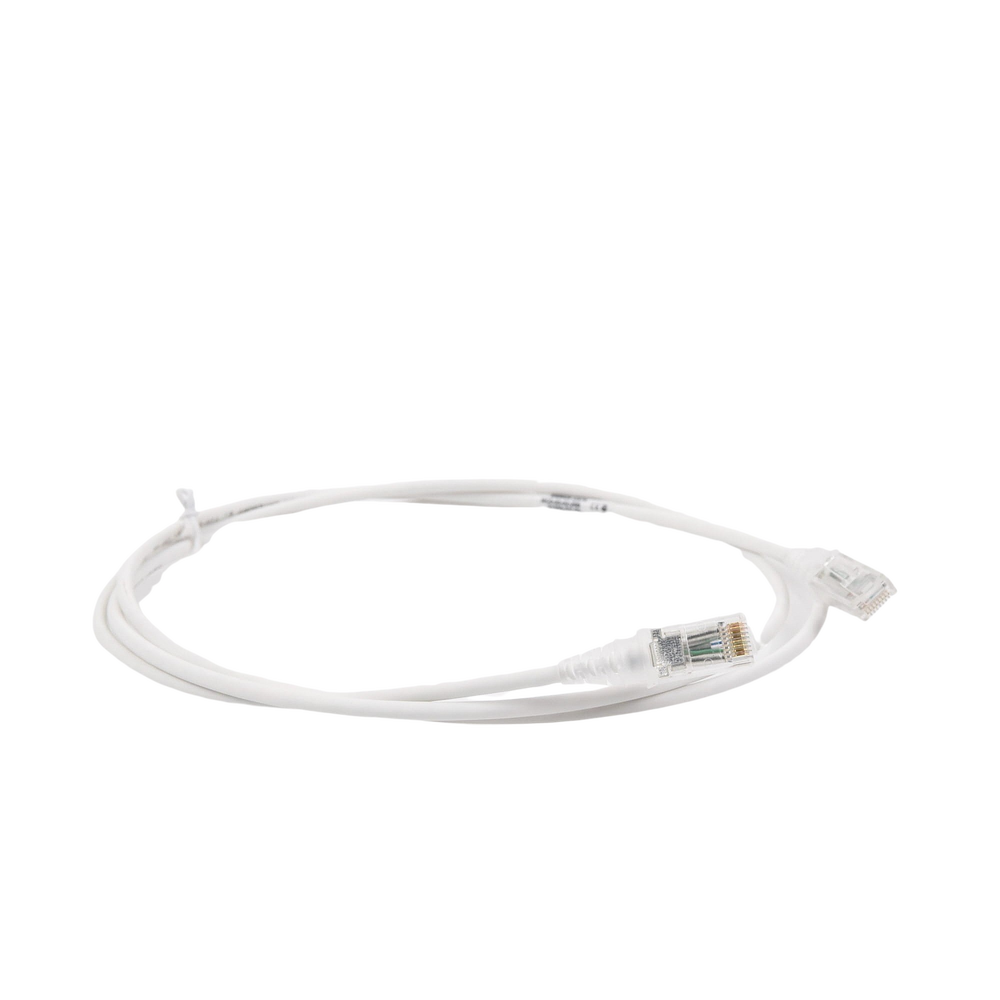 Patch Cord MC6 Modular Cat6 UTP, CM/LS0H, 1.52 Metros (5 Pies), Color Blanco, Diámetro Reducido (28AWG), Versión Bulk (Sin Empaque Individual)