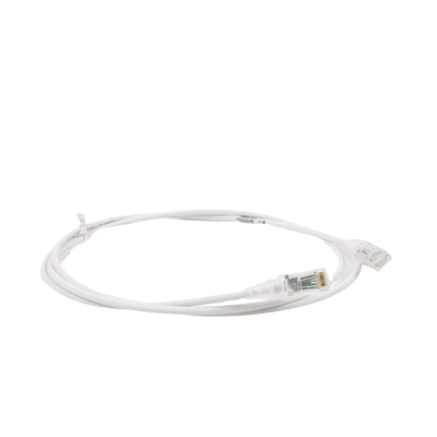 Patch Cord MC6 Modular Cat6 UTP, CM/LS0H, 5ft, Color Blanco, Diámetro Reducido (28AWG), Versión Bulk (Sin Empaque Individual)
