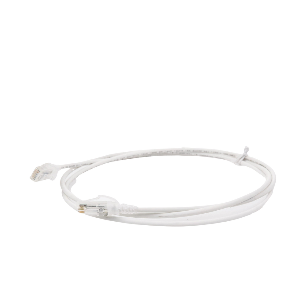 Patch Cord MC6 Modular Cat6 UTP, CM/LS0H, 1.52 Metros (5 Pies), Color Blanco, Diámetro Reducido (28AWG), Versión Bulk (Sin Empaque Individual)