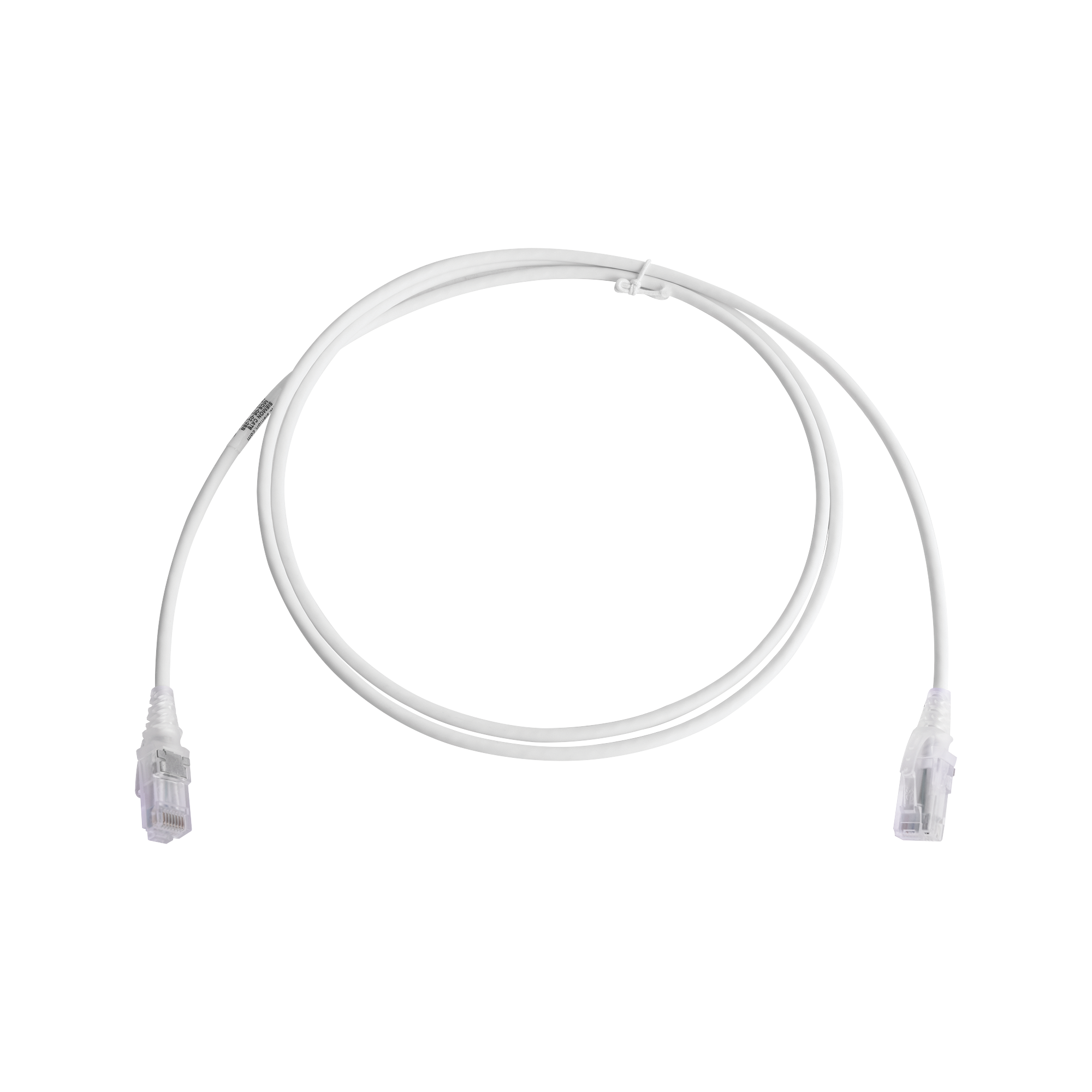 Patch Cord MC6 Modular Cat6 UTP, CM/LS0H, 1.52 Metros (5 Pies), Color Blanco, Diámetro Reducido (28AWG), Versión Bulk (Sin Empaque Individual)
