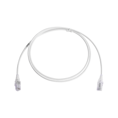 Patch Cord MC6 Modular Cat6 UTP, CM/LS0H, 5ft, Color Blanco, Diámetro Reducido (28AWG), Versión Bulk (Sin Empaque Individual)