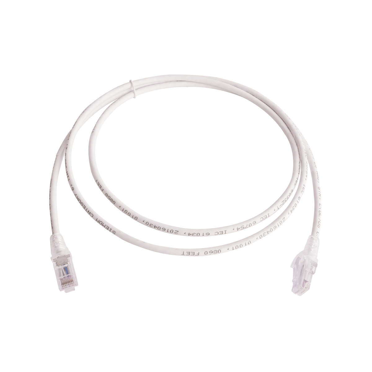 Patch Cord MC6 Modular Cat6 UTP, CM/LS0H, 1.52 Metros (5 Pies), Color Blanco, Versión Bulk (Sin Empaque Individual)