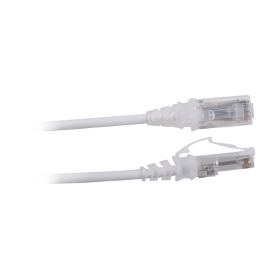 Patch Cord MC6 Modular Cat6 UTP, CM/LS0H, 7ft, Color Blanco, Diámetro Reducido (28AWG)