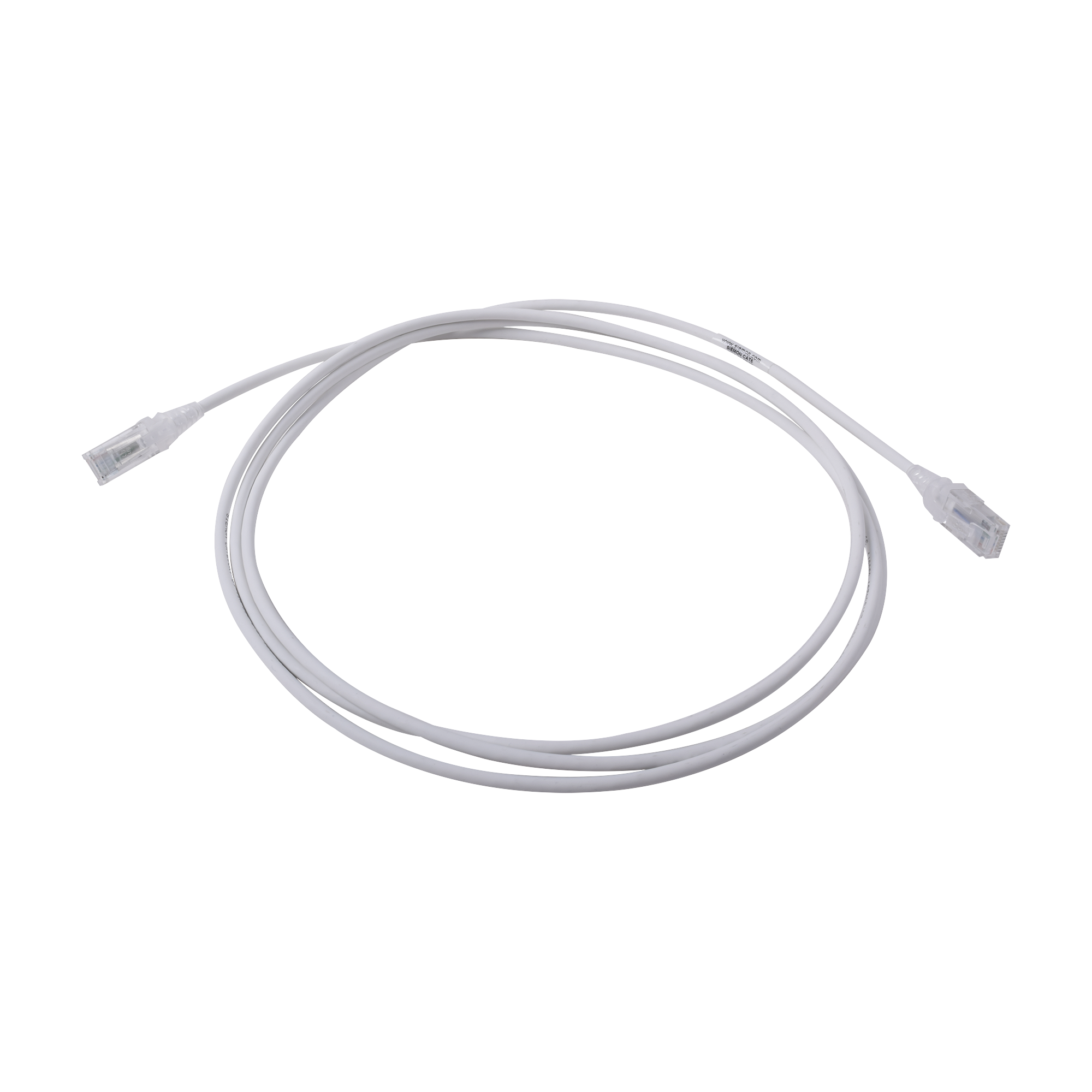 Patch Cord MC6 Modular Cat6 UTP, CM/LS0H, 2.13 Metros (7 Pies), Color Blanco, Diámetro Reducido (28AWG)