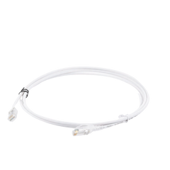 Patch Cord MC6 Modular Cat6 UTP, CM/LS0H, 2.13 Metros (7 Pies), Color Blanco, Diámetro Reducido (28AWG), Versión Bulk (Sin Empaque Individual)
