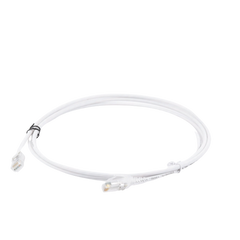 Patch Cord MC6 Modular Cat6 UTP, CM/LS0H, 7ft, Color Blanco, Diámetro Reducido (28AWG), Versión Bulk (Sin Empaque Individual)