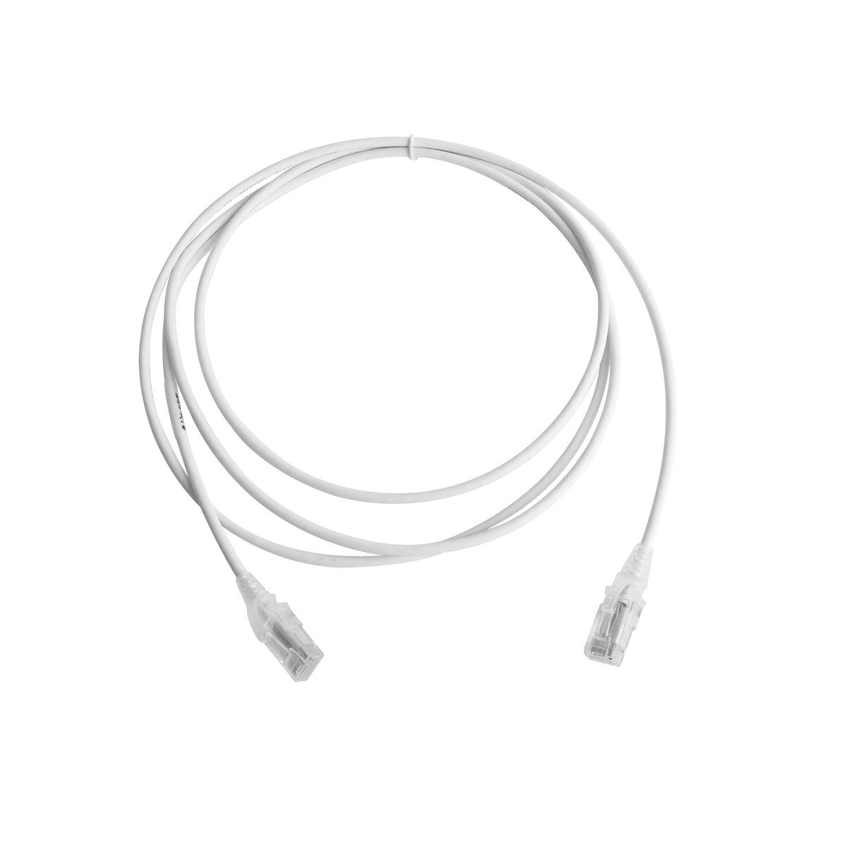 Patch Cord MC6 Modular Cat6 UTP, CM/LS0H, 2.13 Metros (7 Pies), Color Blanco, Diámetro Reducido (28AWG), Versión Bulk (Sin Empaque Individual)