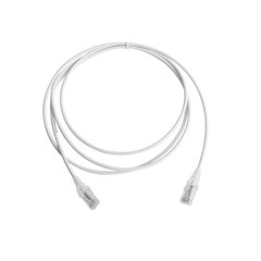 Patch Cord MC6 Modular Cat6 UTP, CM/LS0H, 2.13 Metros (7 Pies), Color Blanco, Diámetro Reducido (28AWG), Versión Bulk (Sin Empaque Individual)