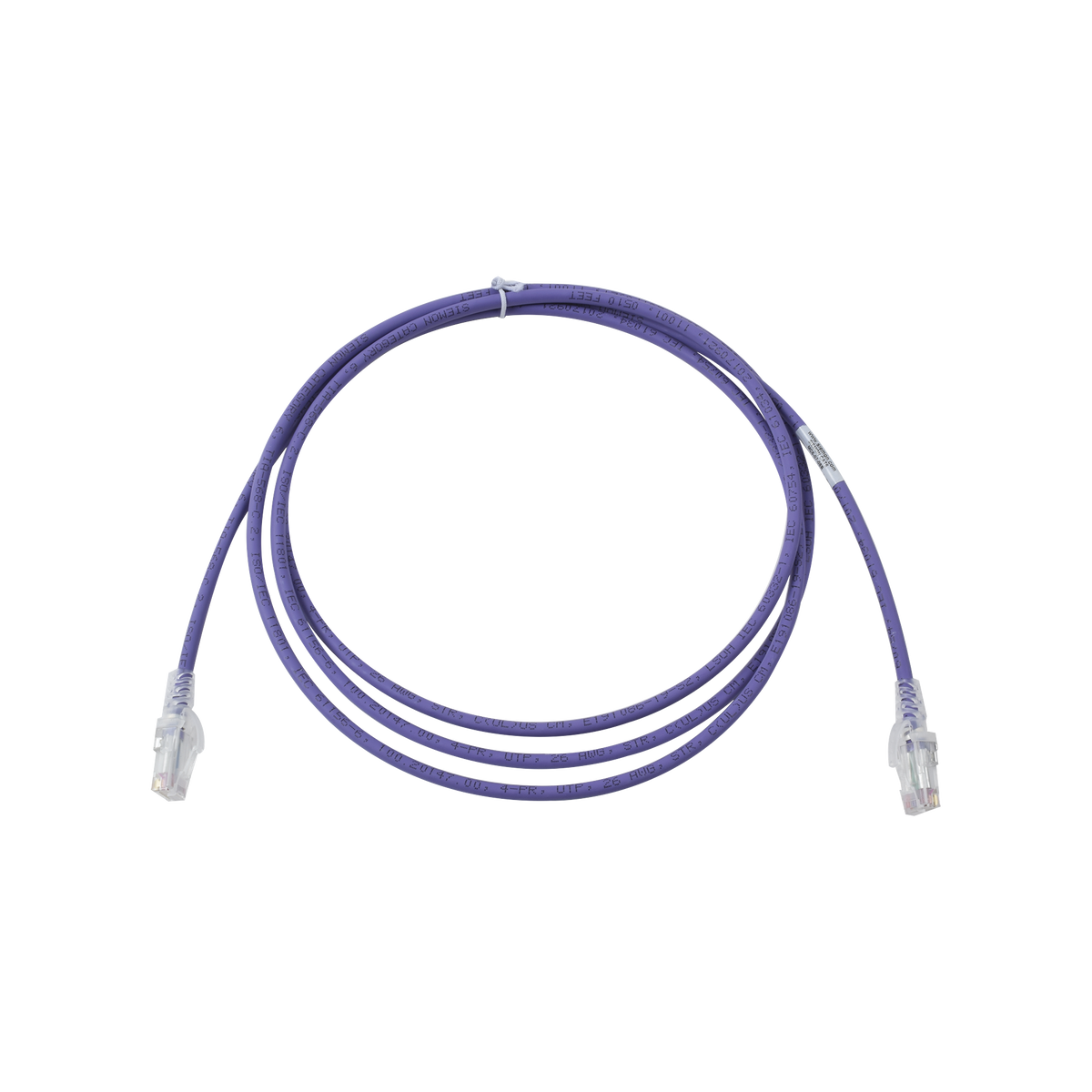 Patch Cord MC6 Modular Cat6 UTP, CM/LS0H, 2.13 Metros (7 Pies), Color Violeta, Versión Bulk (Sin Empaque Individual)