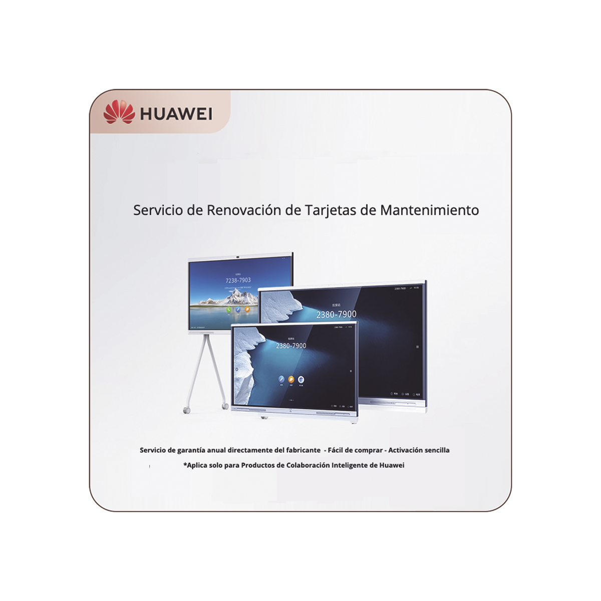 Tarjeta de Servicio de Mantenimiento HiCare RFR por un año para IdeaHub IHS2-65SA, IHB2-75PB y IHB2-86PB