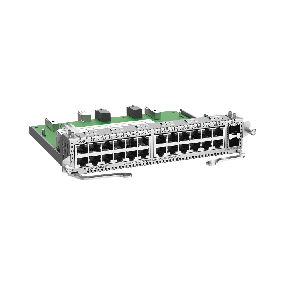 e-Lighten Tarjeta Modular para OLT modelo RG-NBF6002M, 24 puertos Ethernet de 1G, 2 puertos SFP+ de 10G