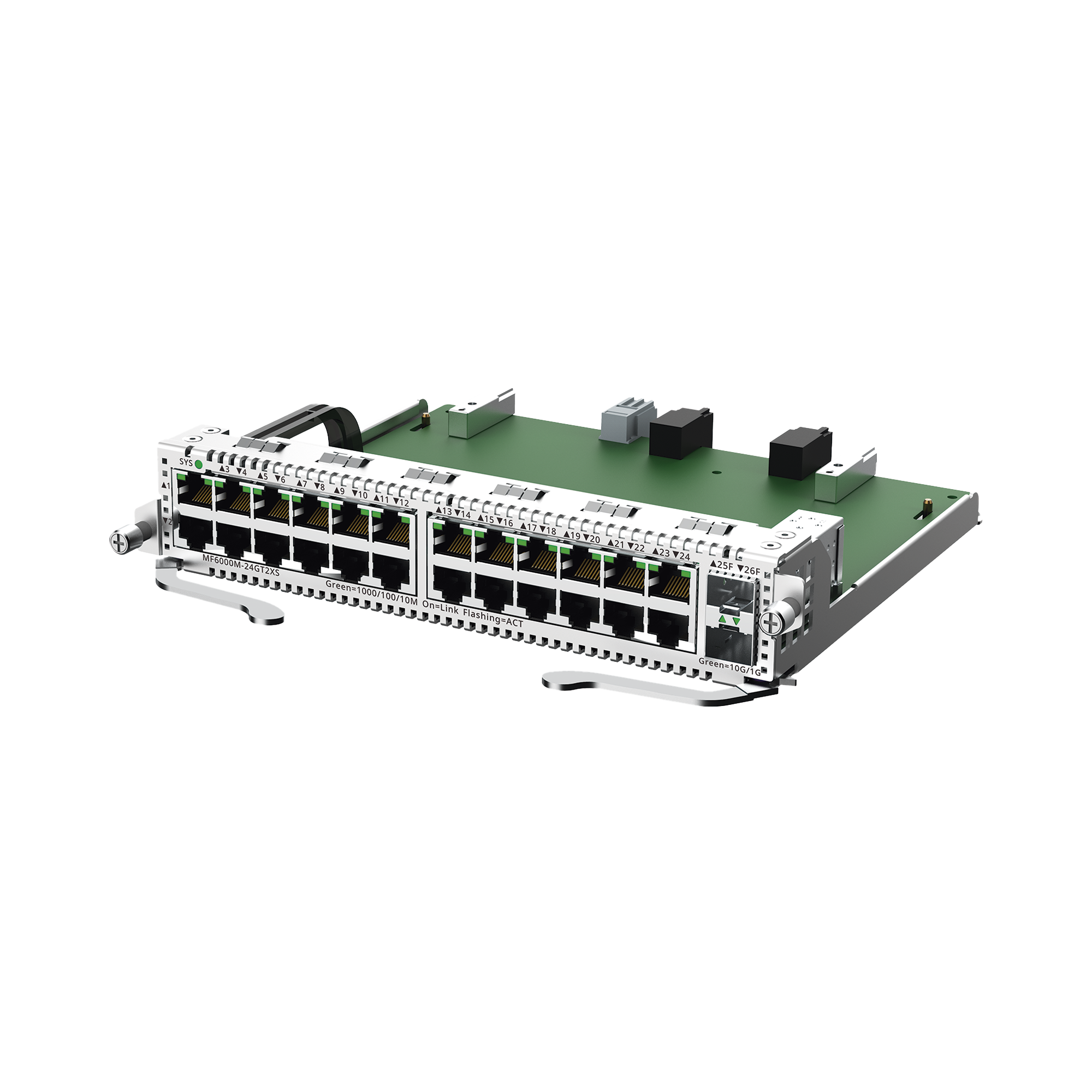 e-Lighten Tarjeta Modular para OLT modelo RG-NBF6002M, 24 puertos Ethernet de 1G, 2 puertos SFP+ de 10G