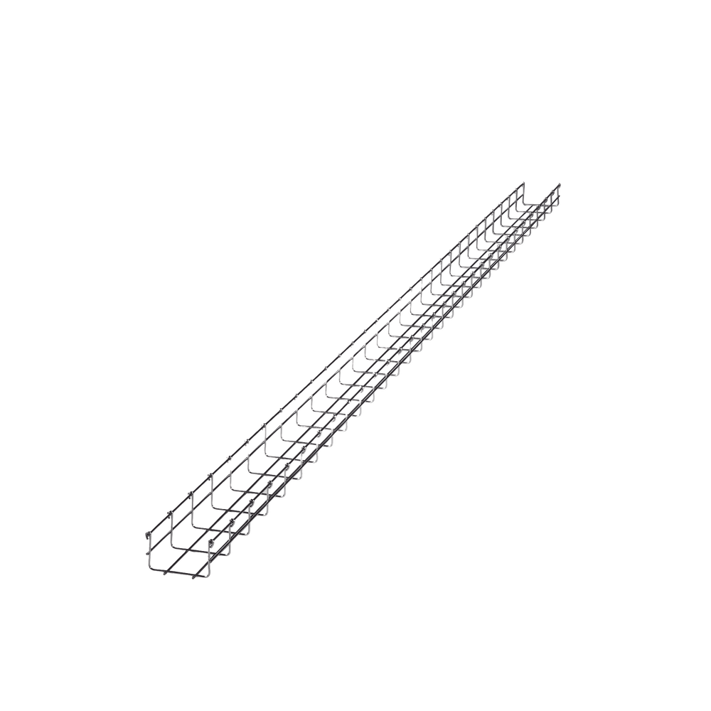 Charola Tipo Malla 66/100 mm, Acabado Electro Zinc, Hasta 105 Cables Cat6, Tramo de 3 Metros
