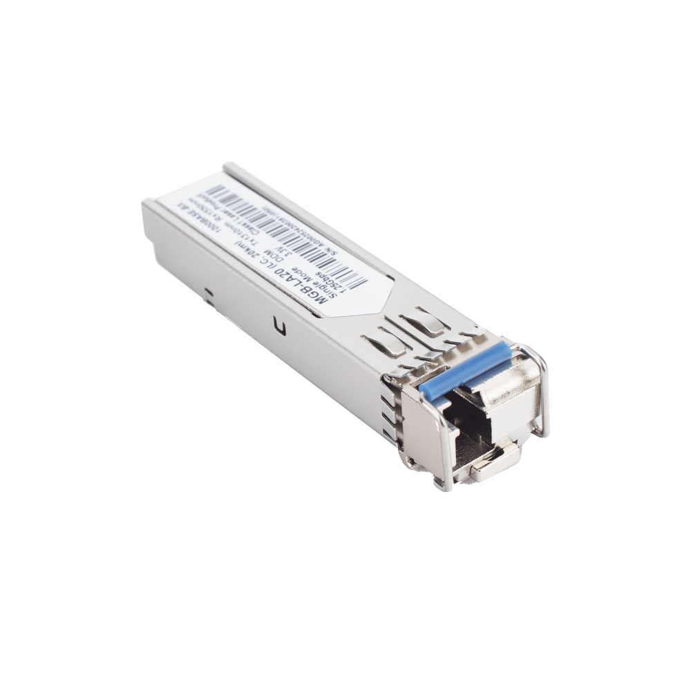 Transceptor WDM mini-Gbic SFP 1G LC TX:1310nm RX:1550 para fibra Mono Modo 20 Km, Requiere MGB-LB20