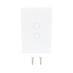 (ZWAVE) Interruptor On/Off panel táctil touch inalámbrico Zwave Plus 2 botones. Compatible con Hubitat HC8, Álula  M2M, otro