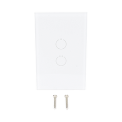 (ZWAVE) Interruptor On/Off panel táctil touch inalámbrico Zwave Plus 2 botones. No requiere cable neutro, Compatible con Hubitat HC8, Álula  M2M, otros