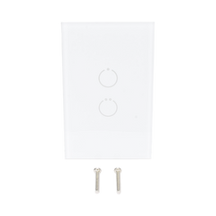 (ZWAVE) Interruptor On/Off panel táctil touch inalámbrico Zwave Plus 2 botones. No requiere cable neutro, Compatible con Hubitat HC8, Álula  M2M, otros
