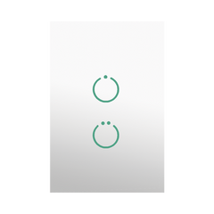 (ZWAVE) Interruptor On/Off panel táctil touch inalámbrico Zwave Plus 2 botones. No requiere cable neutro, Compatible con Hubitat HC8, Álula  M2M, otros