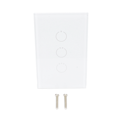 (ZWAVE) Interruptor On/Off panel táctil touch inalámbrico Zwave Plus 3 botones. Compatible con Hubitat HC8, Álula  M2M, otro