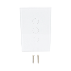 (ZWAVE) Interruptor On/Off panel táctil touch inalámbrico Zwave Plus 3 botones. Compatible con Hubitat HC8, Álula  M2M, otro