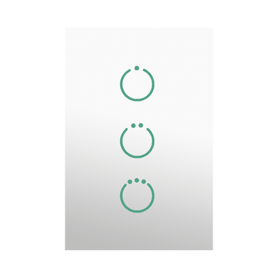 (ZWAVE) Interruptor On/Off panel táctil touch inalámbrico Zwave Plus 3 botones. Compatible con Hubitat HC8, Álula  M2M, otro