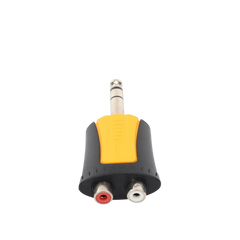 Conector Estéreo |  1/4in - 2 x RCA hembra | Adaptador de Carcasa de Plastico |