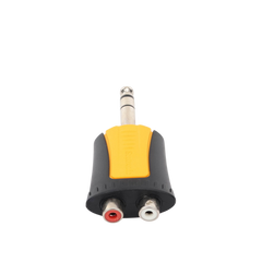 Conector Estéreo |  1/4in - 2 x RCA hembra | Adaptador de Carcasa de Plastico |