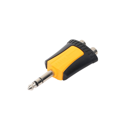 Conector Estéreo |  1/4in - 2 x RCA hembra | Adaptador de Carcasa de Plastico |