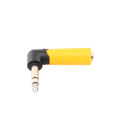 Conector Estéreo | 1/4in - 1/4in | Conector de angulo recto | Adaptador de Carcasa de Plastico