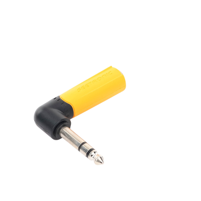 Conector Estéreo | 1/4in - 1/4in | Conector de angulo recto | Adaptador de Carcasa de Plastico