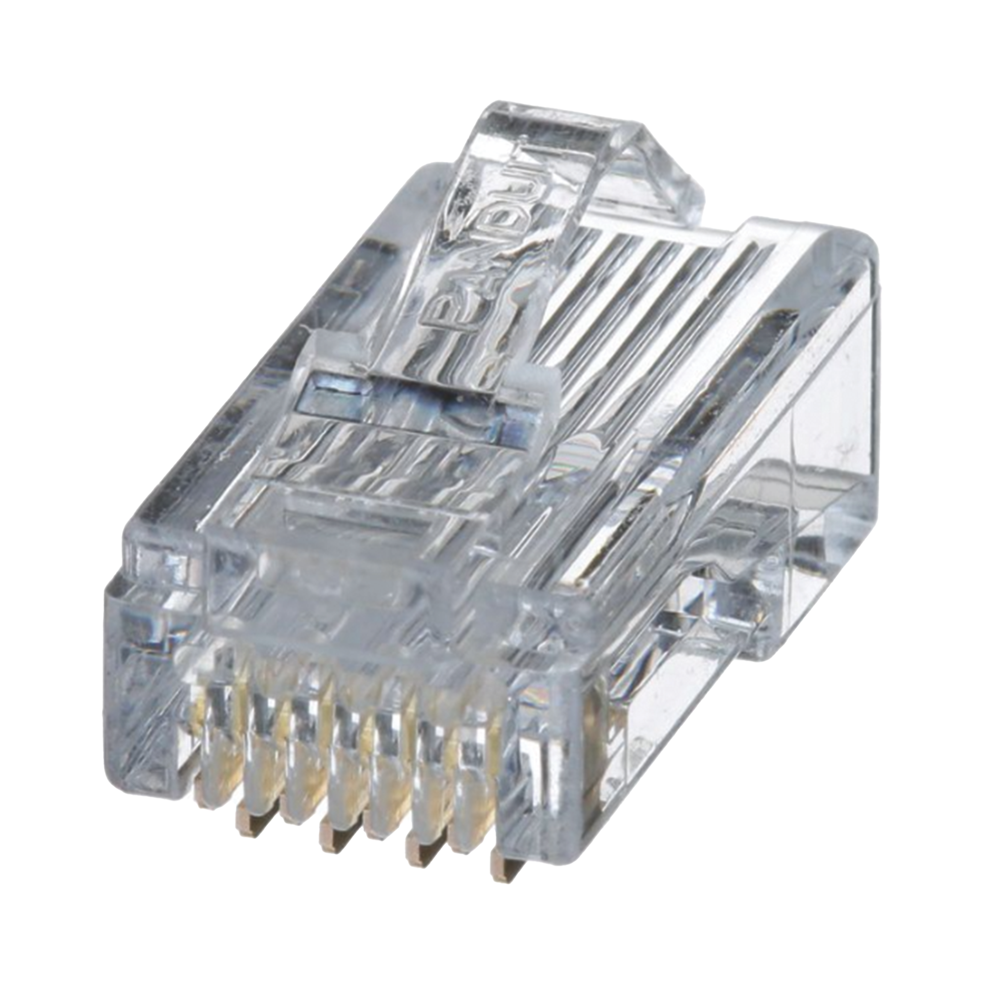 Plug RJ45 Cat5e, Para Cable UTP de Calibres 24-26 AWG, Chapado en Oro de 50 Micras, Paquete de 100 Piezas